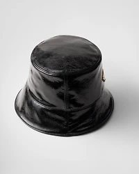 Naplak patent leather bucket hat