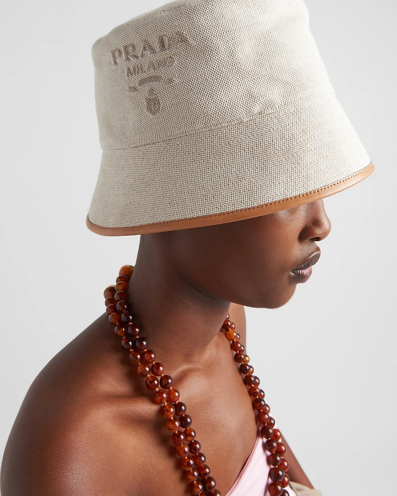 Linen blend bucket hat