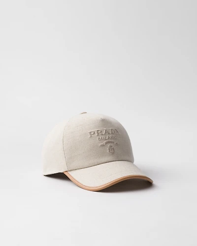 Linen blend baseball cap