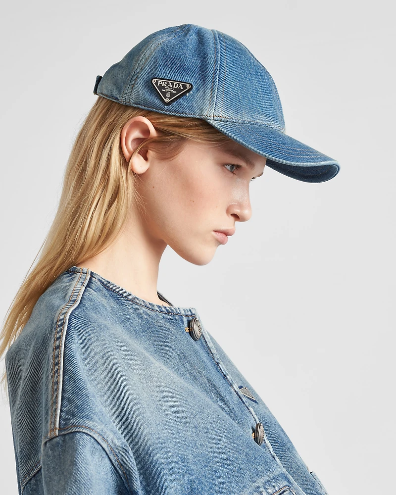 Denim baseball cap