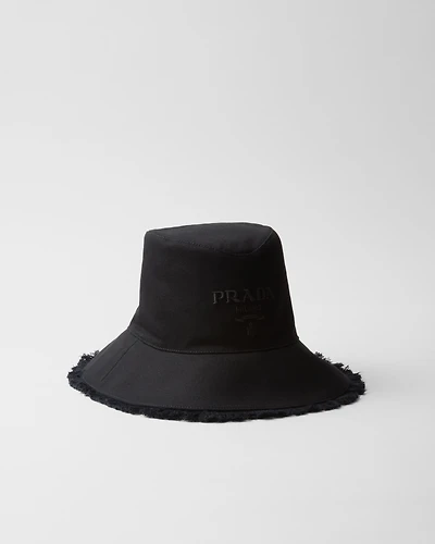 Wide-brimmed drill bucket hat