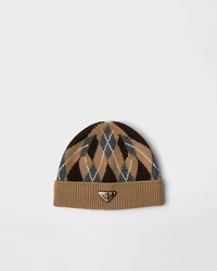 Argyle knit beanie