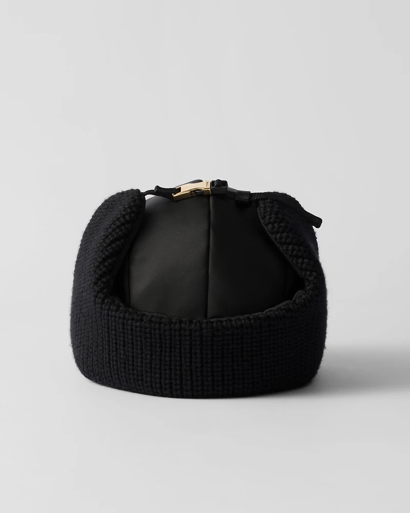 Re-Nylon and wool trapper hat