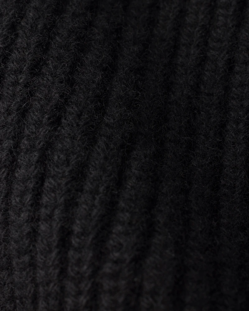 Wool and cashmere knit hood