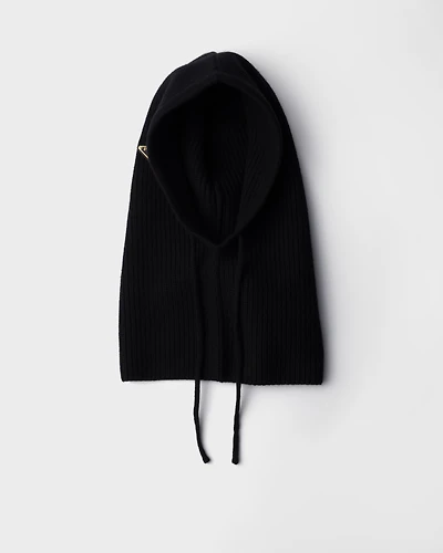 Wool and cashmere knit hood