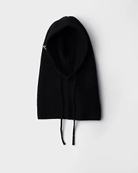 Wool and cashmere knit hood