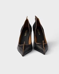 Antiqued leather pumps