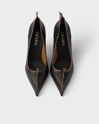 Antiqued leather pumps