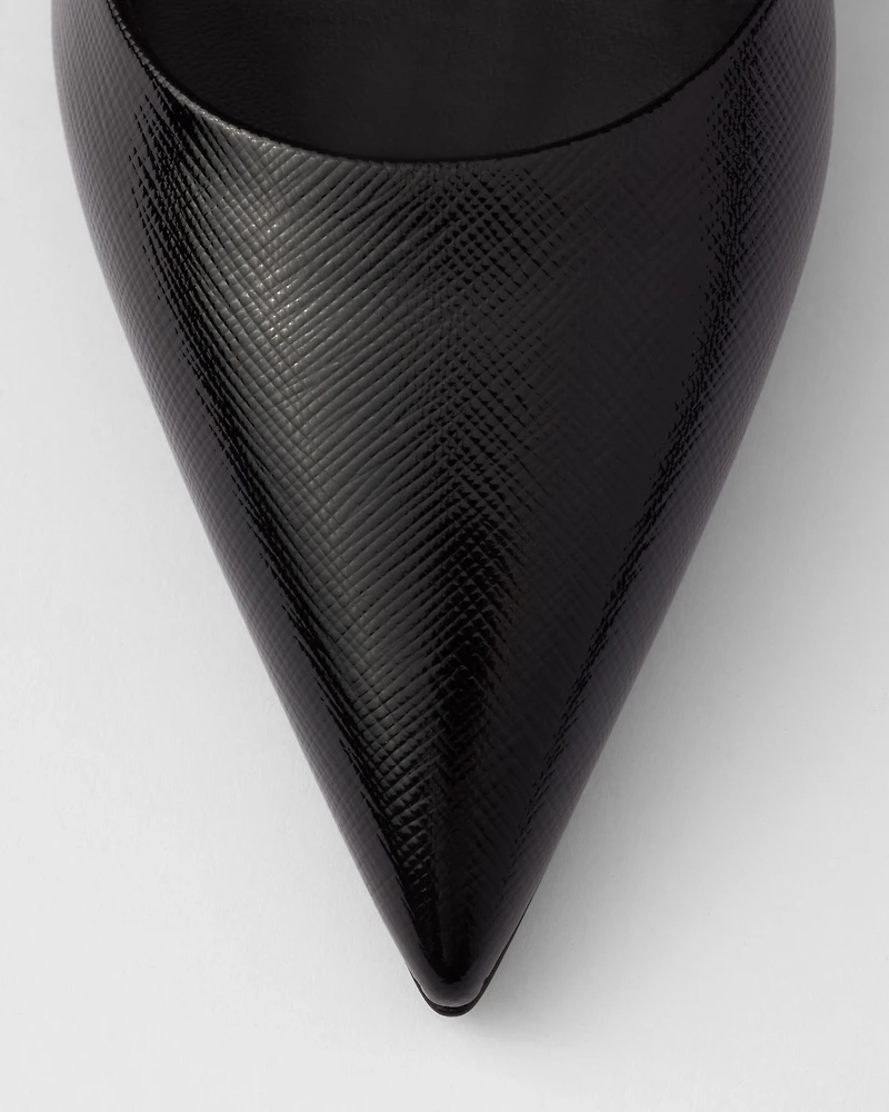 Patent Saffiano leather pumps