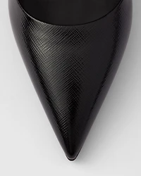 Patent Saffiano leather pumps