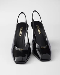 Patent leather slingback pumps