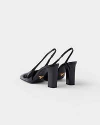 Patent leather slingback pumps