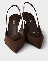 Suede slingback pumps