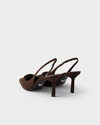 Suede slingback pumps