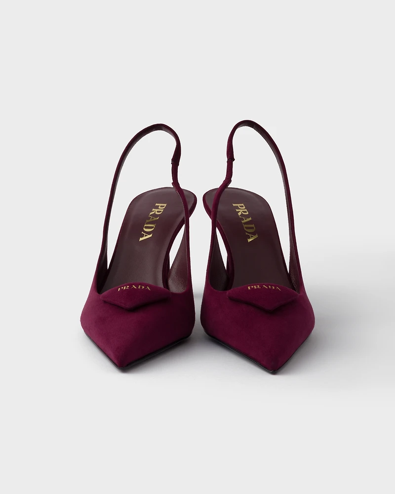 Suede slingback pumps