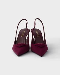 Suede slingback pumps