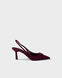 Suede slingback pumps