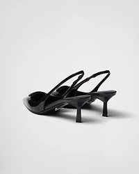 Patent leather slingback pumps