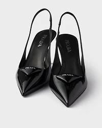 Patent leather slingback pumps
