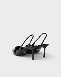 Patent leather slingback pumps