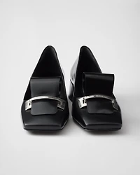 Brushed leather pumps