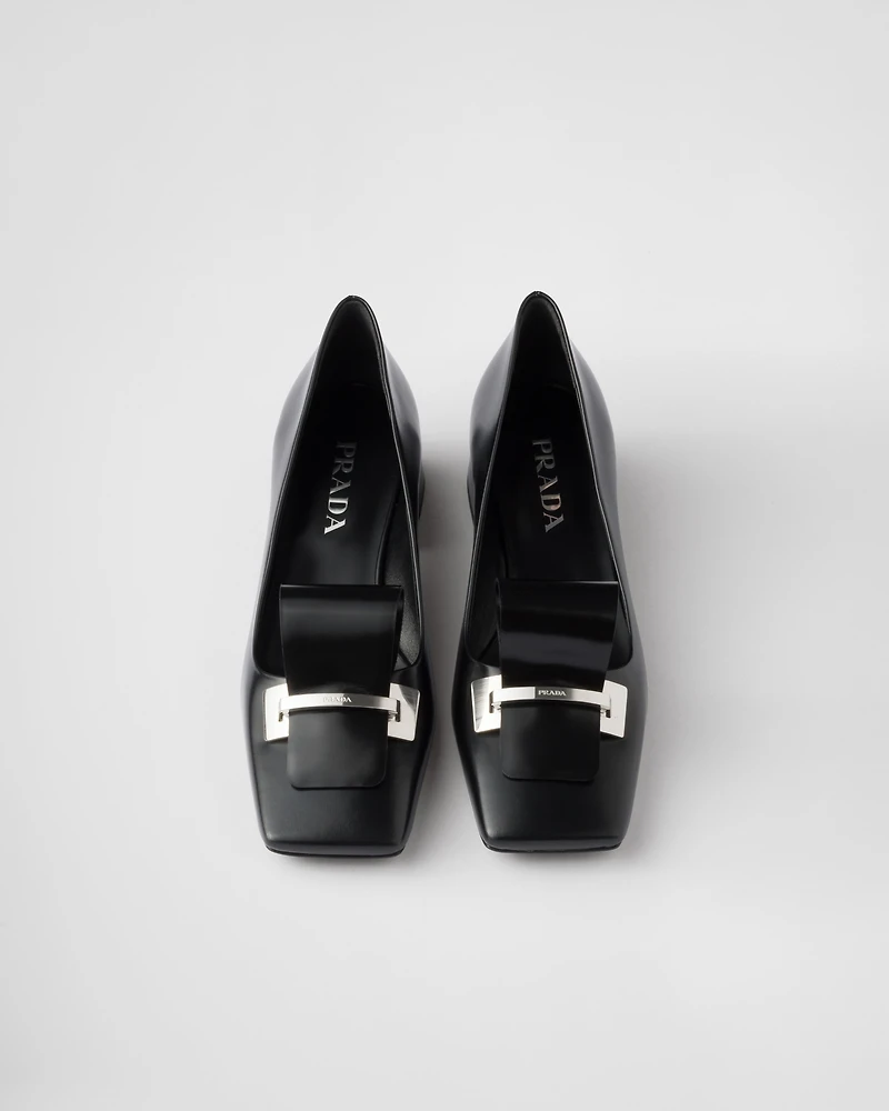 Brushed leather pumps