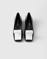 Two-tone brushed leather pumps