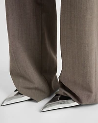 Satin and metallic leather pumps