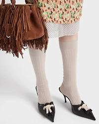 Nappa leather mules with cord detail