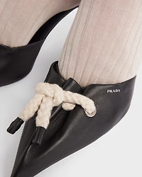 Nappa leather mules with cord detail