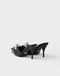 Nappa leather mules with cord detail