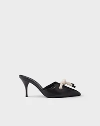Nappa leather mules with cord detail