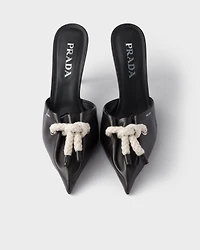 Nappa leather mules with cord detail