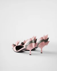 Two-tone patent leather D'Orsay pumps