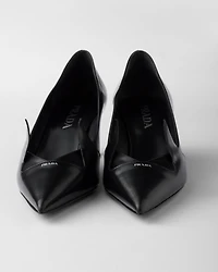 Two-tone brushed leather pumps
