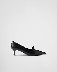 Two-tone brushed leather pumps