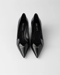 Two-tone brushed leather pumps