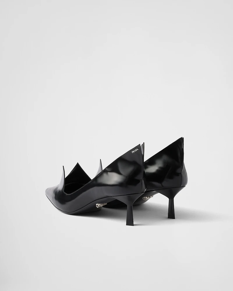 Brushed leather pumps