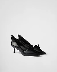 Brushed leather pumps