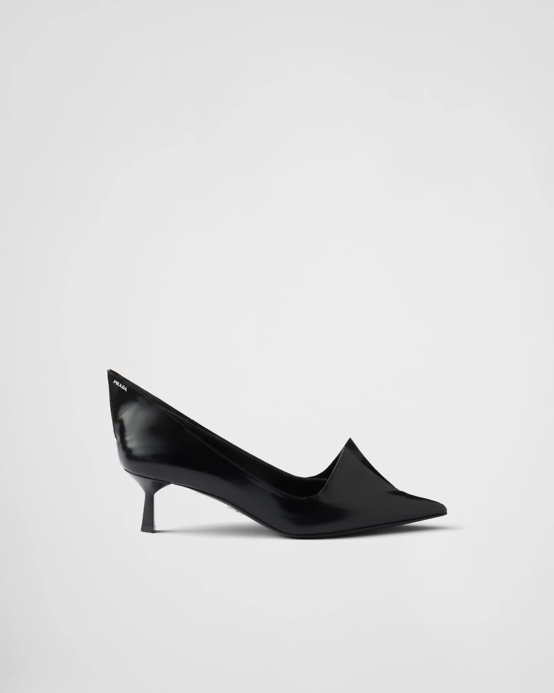 Brushed leather pumps
