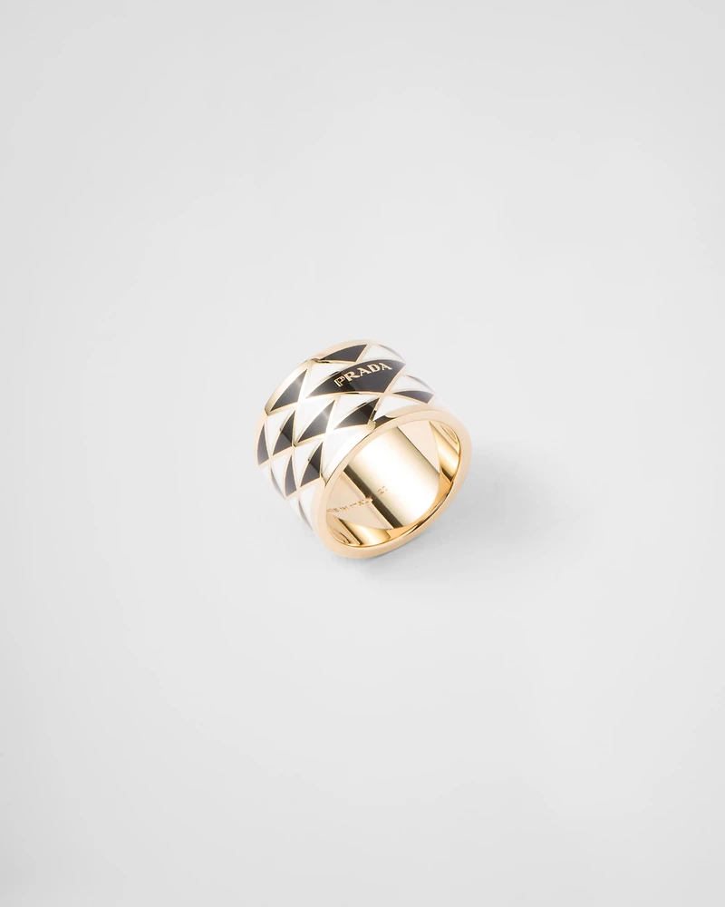 Enameled metal ring