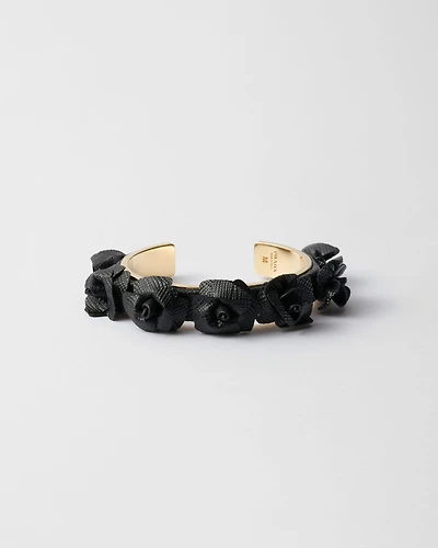 Saffiano leather and metal bracelet