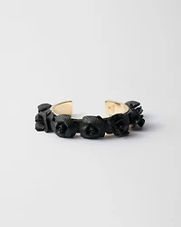 Saffiano leather and metal bracelet