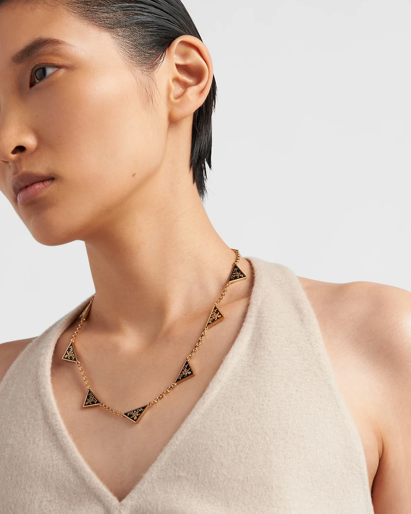 Enameled metal necklace