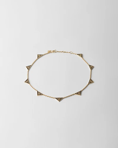 Enameled metal necklace