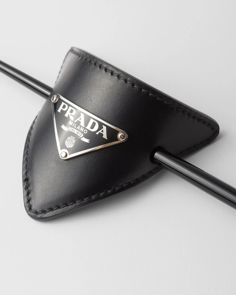 Leather hair clip