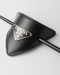 Leather hair clip