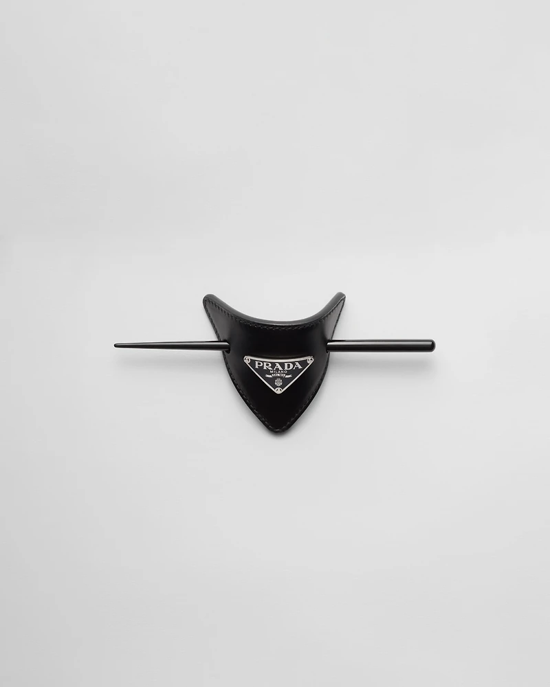 Leather hair clip