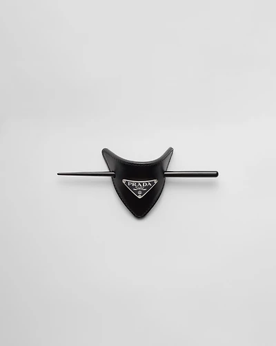 Leather hair clip
