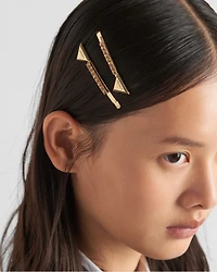 Embellished brass hair clip